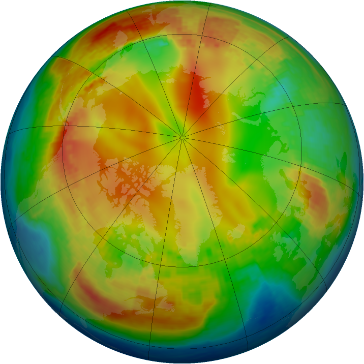Arctic ozone map for 30 January 2004